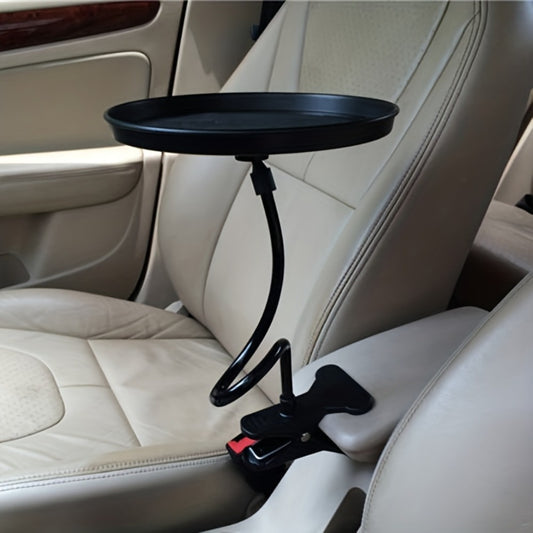 Car Seat Back Tray Table 360° Rotating - Foldable Food Drink Snack Organizer Tray for Car Interior, Non-Slip ABS Travel Tray for Road Trips