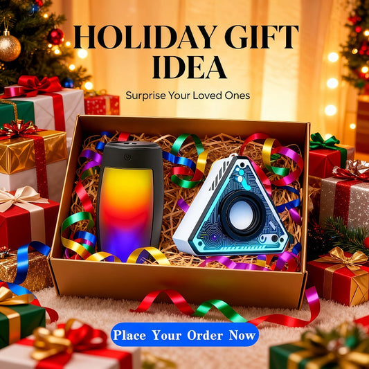 Triangular Portable Bluetooth Speaker Outdoor Wireless Rechargeable Stereo Subwoofer with HD Sound, Multi-Style Cinema Audio System for Camping Travel Home Party Use
