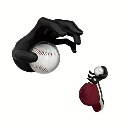Wall Mounted Hand Shape Sports Ball Display Shelf - Decorative Storage Organizer for Laundry Rooms, Closets and Home Organization