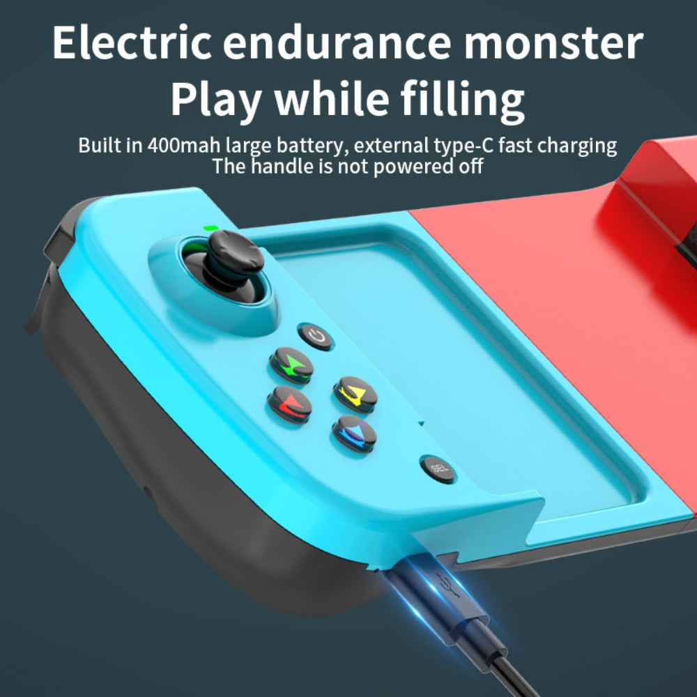 Expandable Mobile Game Controller D3 Joystick with M2 Aim-Assist – Plug & Play for Android iOS HarmonyOS, FPS Shooter Action Games, Phone Gamepad Clip-On Grip White Black Red Blue Gift
