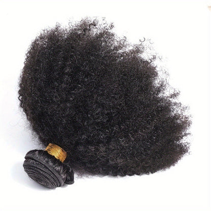 Hair Extensions Kinky-Curly Mongolian Human Hair Bundle in Natural Black with Six Length Options from 8 to 18 Inches