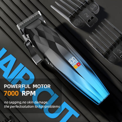 Hair Clipper Cordless Ceramic-Blade Trimmer with 7000RPM Motor, Eight Guide Combs and Three Colors