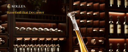 Baseball Bat Whiskey Decanter Set with 20.2 oz Bat-Shaped Bottle, Two 10.1 oz Baseball Glasses and Display Stand