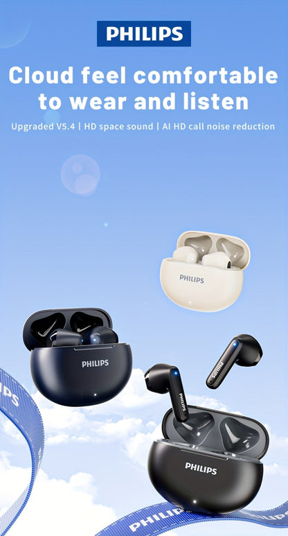 Bluetooth 5.4 Semi-Open Earbuds True Wireless TWS Charging Case Noise Cancelling Mic 20H Playtime Type-C Charging Sports Travel Home Office Wireless Earphones Blue Black White
