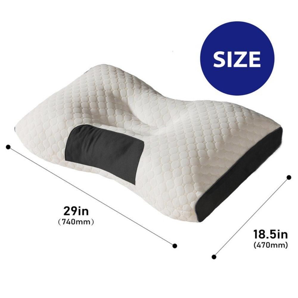 Bed Pillow Set of 2 Contoured Side-Sleeper Pillows with Removable Washable Covers in Five Colors
