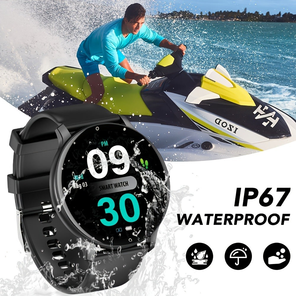 Smart Watch Round Display with Built-In Speaker, Wireless Calling, IP67 Rating and Four Color Options