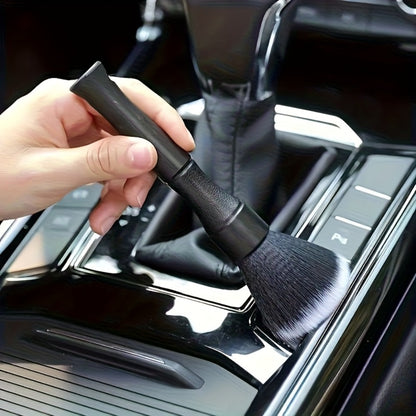Car Interior Cleaning Brush Set – 5pcs Soft Bristle Detailing Brushes for Dashboard, Vents & Instrument Panel, Non-Shedding, Black