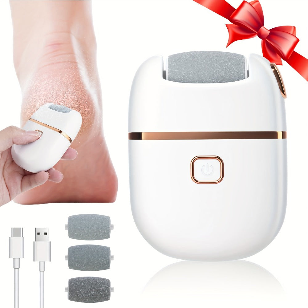 Rechargeable Electric Callus Remover with Three Replacement Heads, Two Speeds and USB Charging