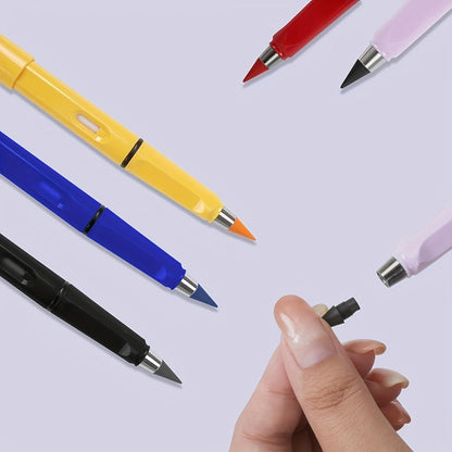 132-Piece Refillable Color Pencil Art Set with 12 Pen Bodies and 120 Replacement Drawing Tips