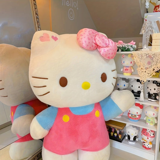 Plush Toy – Hello Kitty 16-Inch Character Doll in Red-Blue or Pink-Blue Outfits for Display