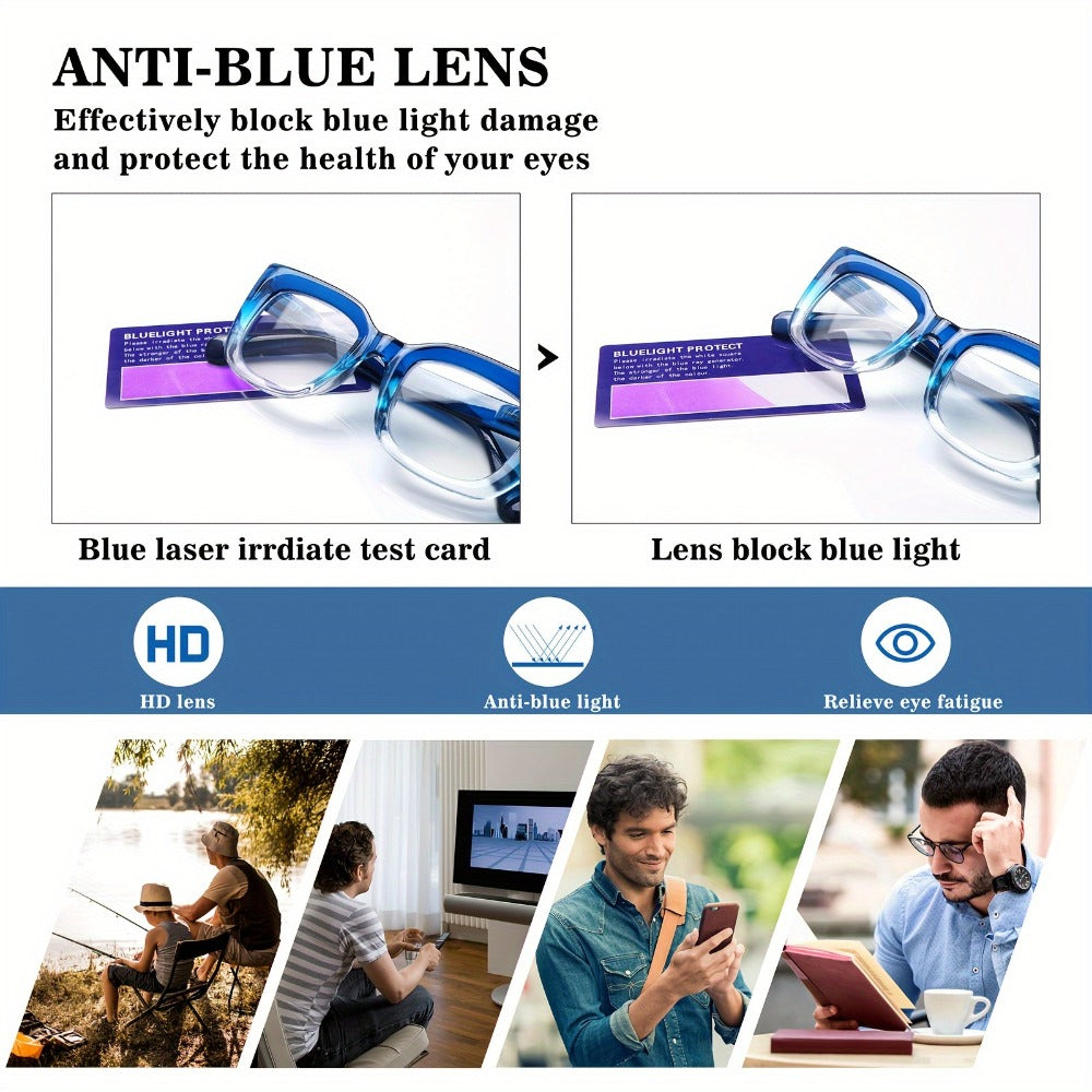 Reading Glasses Blue-Light 4-Pack Cat-Eye Floral Gradient Frames with Metal Spring Hinges & 1.0x to 4.0x Options