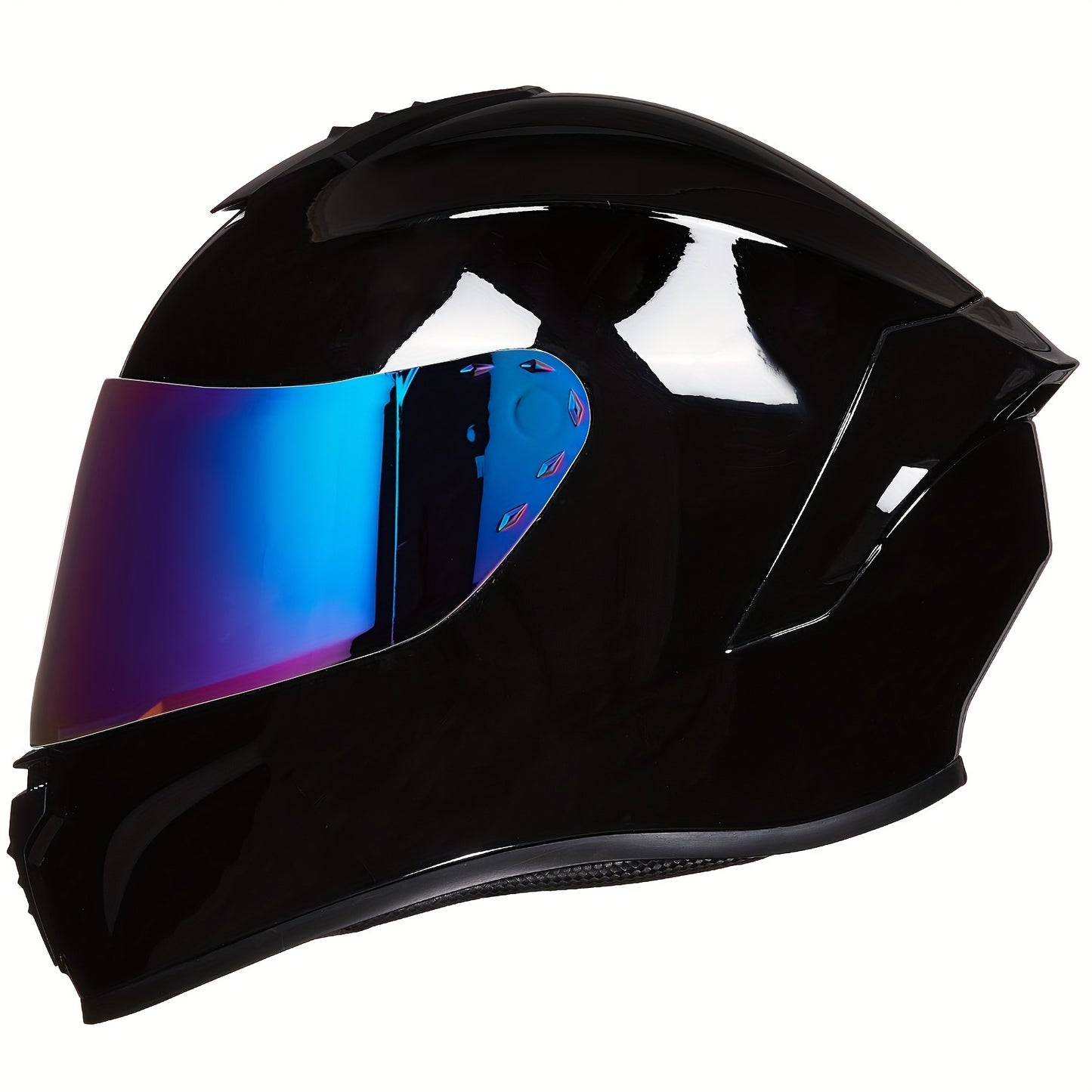 Full Face Motorcycle Helmet DOT Certified – Removable Washable Liner, Color Lens Compatible, Unisex S–XL, Matt Black / Gloss Black / White
