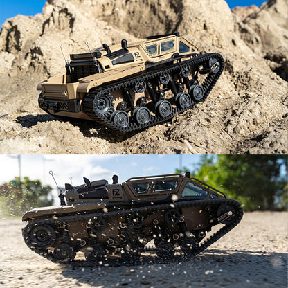 Full-Proportional RC Tracked Tank with LED Lights – Alloy Door Open Military War Vehicle All-Terrain Off-Road Remote Control Tank for Kids Adults, 1 or 2 Battery Options, Best Birthday Gift