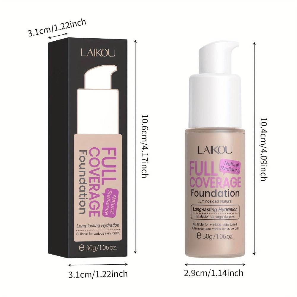 LALKOU 30g Liquid Foundation Two-Bottle Set with Pump Dispensers and Six Shades from Ivory to Tan