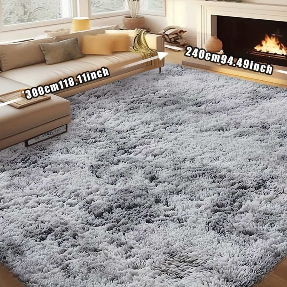 Rectangular Shaggy Area Rug with Four Color Labels and 24 x 35.8-Inch to 94.49 x 118.11-Inch Sizes