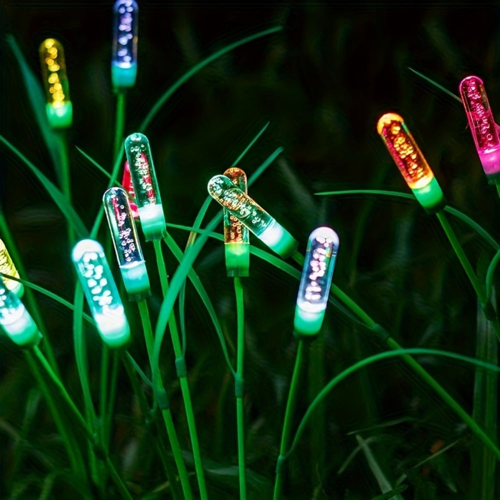 Solar Garden Lights Reed Stakes, IP54 with Warm White or Multicolor in 1/2-Piece Packs for Pond Decor