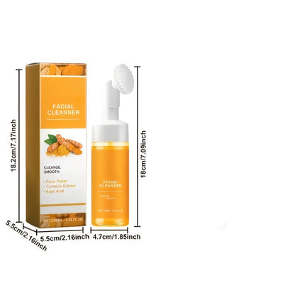 Two-Piece Turmeric and Kojic Acid Facial Cleanser Set in 3.38 oz Travel-Size Tubes for Daily Skin Care