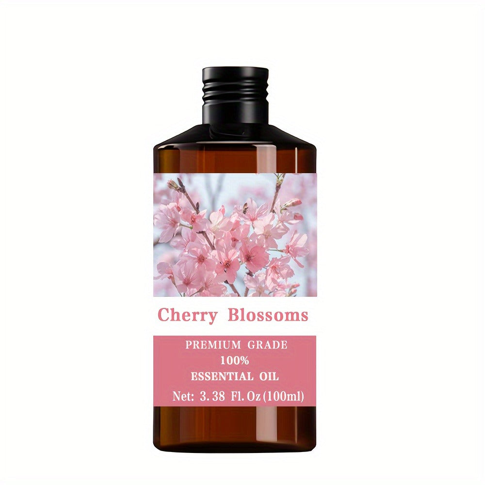 Essential Oil Cherry Blossom Delicate Floral Aroma in 100ml Bottle for Diffuser, Massage and Personal Care
