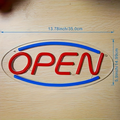 USB-Powered Open Neon-Style Wall Sign Measuring 13.78 x 6.38 Inches with Hanging Chain for Bar or Shop