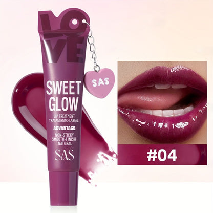 SAS Heart-Pendant Lip Gloss with 15ml Net Content, Squeeze-Tube Format and Six Numbered Shades