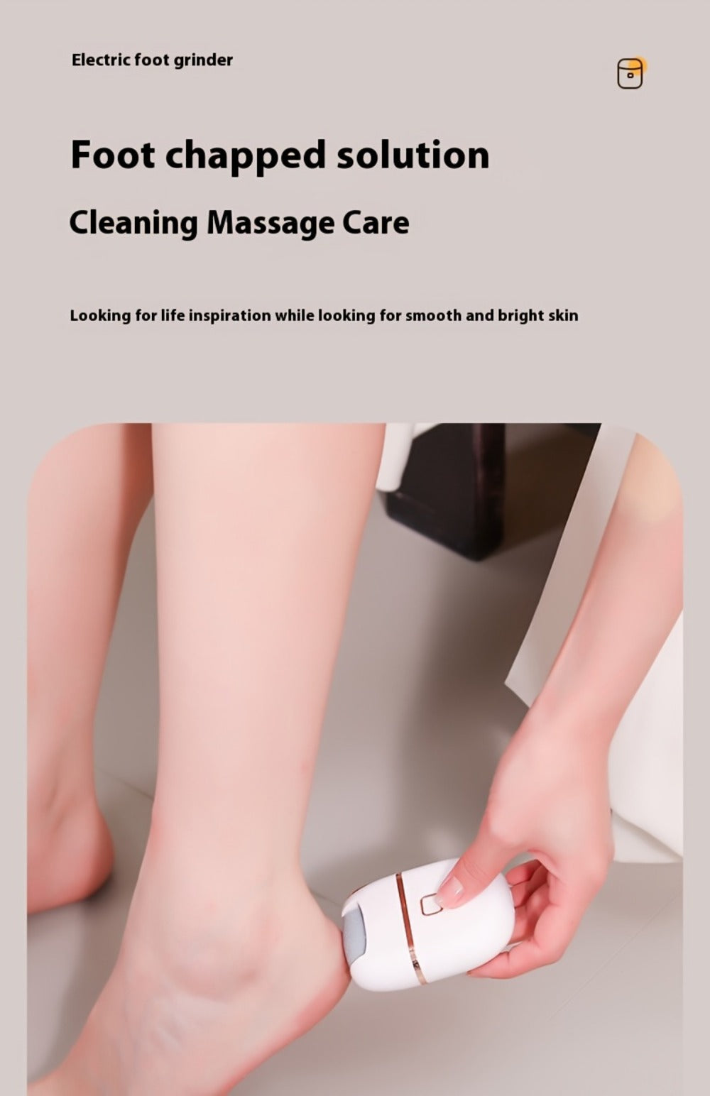Rechargeable Electric Foot File with Two or Three Roller Heads in White Standard or Pink Upgraded Checkout