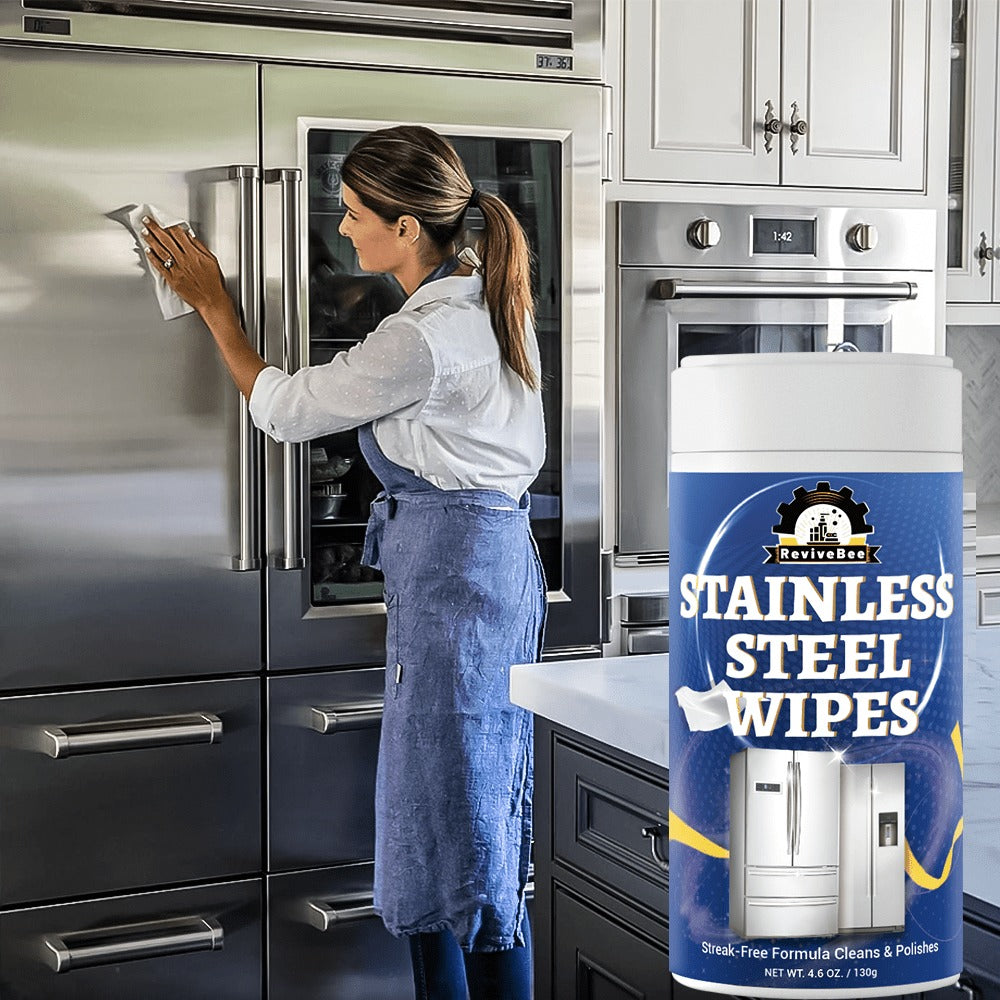 Stainless Steel Cleaning Wipes in One or Two Barrel Packs for Kitchen Appliances, Sinks, Cookware and Surfaces
