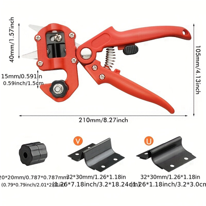 Hand Grafting and Pruning Shears with High-Carbon Steel Selection, V, Omega and U Blade Profiles