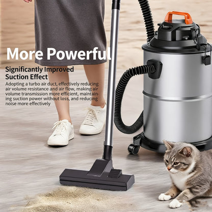 Wet Dry Vacuum Cleaner High-Power Bucket Type 5.28 to 6.6 Gallon Super Suction for Car and Home Dual-Use Cartridge Filter 40dB Quiet Motor Large Capacity Upgraded Deluxe Edition with Accessories