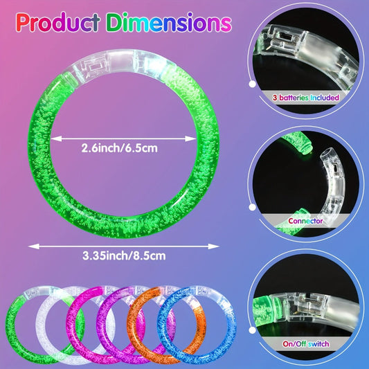 Glow Sticks Bracelets 100pcs 6 Colors LED Flashing Light Up Bracelet Set – Neon Party Supplies for Rave Concert Birthday Carnival Halloween Party Favors