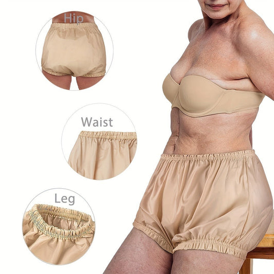 Adult Diaper Cover Waterproof Reusable Incontinence Pants – Noiseless Soft Nylon Pull-On Leak Protection Underwear for Day & Night, Sizes S-4XL