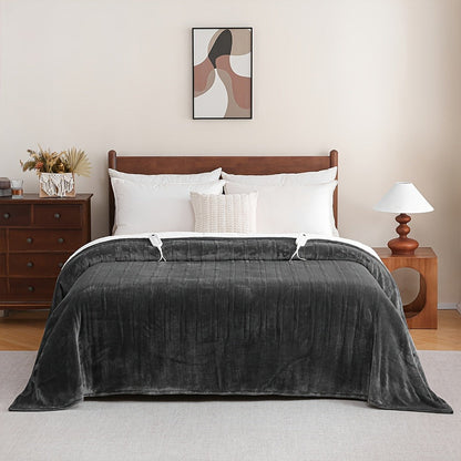 Electric Blanket with Temperature Control and Timer – Extra Large Flannel Heated Blanket, 8 Levels 10-Hour Auto-Off, Machine Washable, PTC+NTC Overheat Protection, Throw Twin Full Queen King