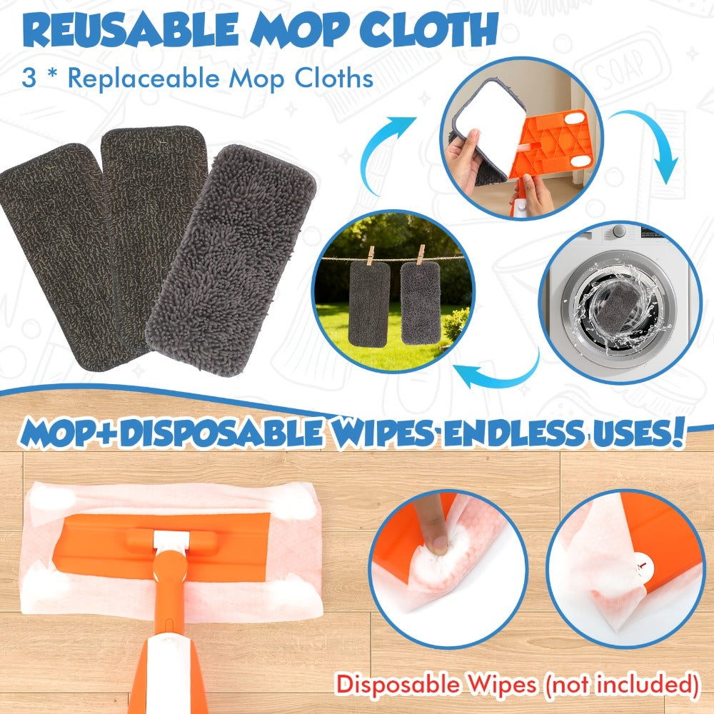 Children's Spray Mop Cleaning Toy Set with Water Sprayer & Washable Pad – Real Work Pretend Play Housekeeping Kit for Toddlers Girls Boys Ages 3 4 5 6 7 | Best Christmas Birthday Gift