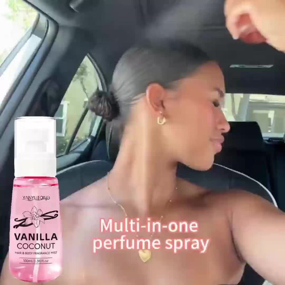 100 ml Coconut Vanilla Hair and Body Fragrance Mist with Vitamin E, Argan Oil and Glycerin