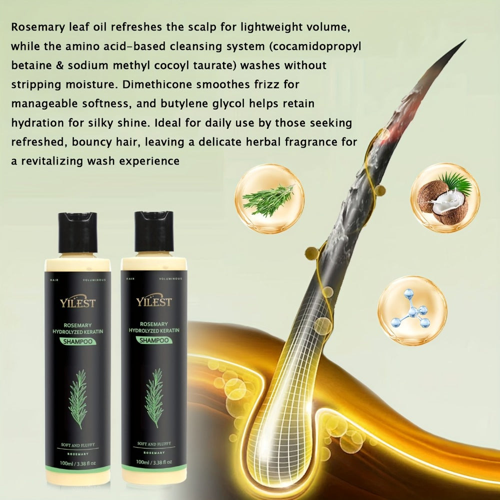Rosemary Shampoo for hair care & Volume — Enriched with Rosemary Extract, Amino Acids & Plant Squalane | Strengthening, Moisturizing &