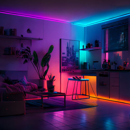 IR Remote LED Strip Lights with Music Sync & DIY Mode - RGB Color Changing Gradient Breathing Flashing for a Home Lash Beauty Routine