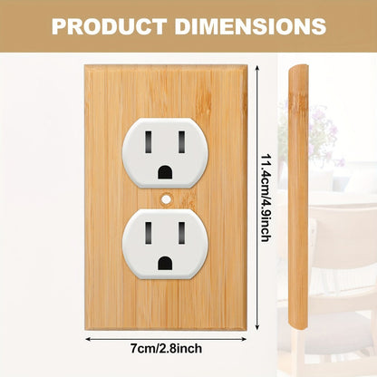 Ten-Piece Wood Light Switch Plate Set with Double Openings and 4.5 x 2.76-Inch Size for Home Decor