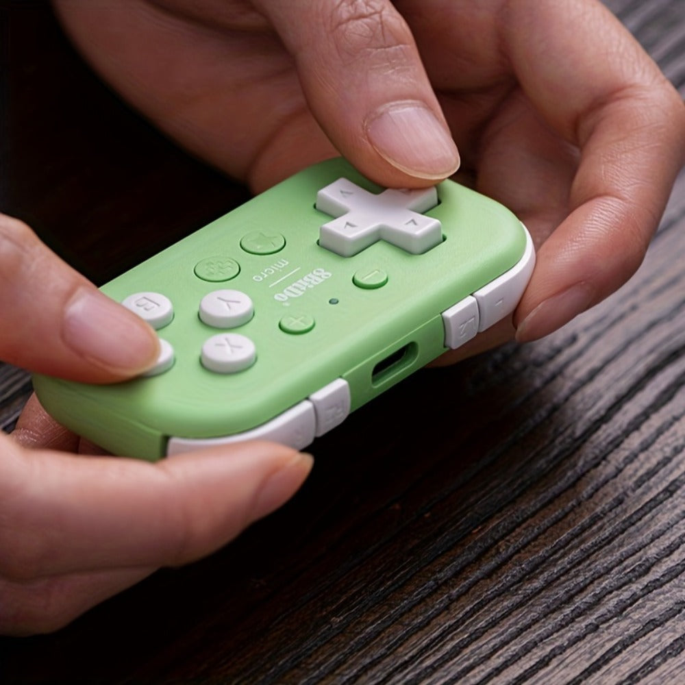 8BitDo Micro Bluetooth Gamepad Pocket Mini Controller for Nintendo Switch Android Raspberry Pi - Keyboard Mode Support Green, Ultra-Compact Wireless Gaming Controller