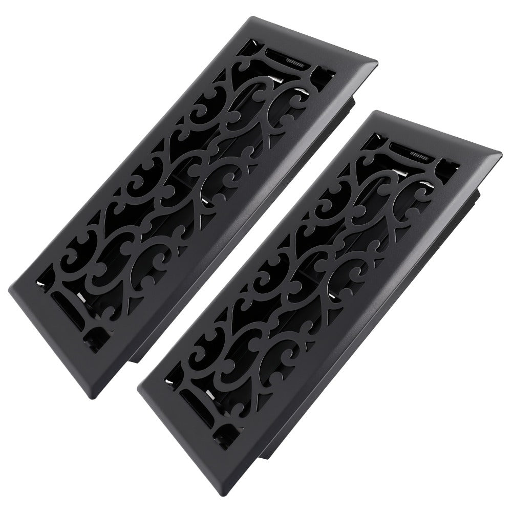 Floor Vent Register Cover 4x10 Inch Walkable Steel Decorative Air Vent Grille Adjustable for Entryways, Bedrooms and Living Spaces