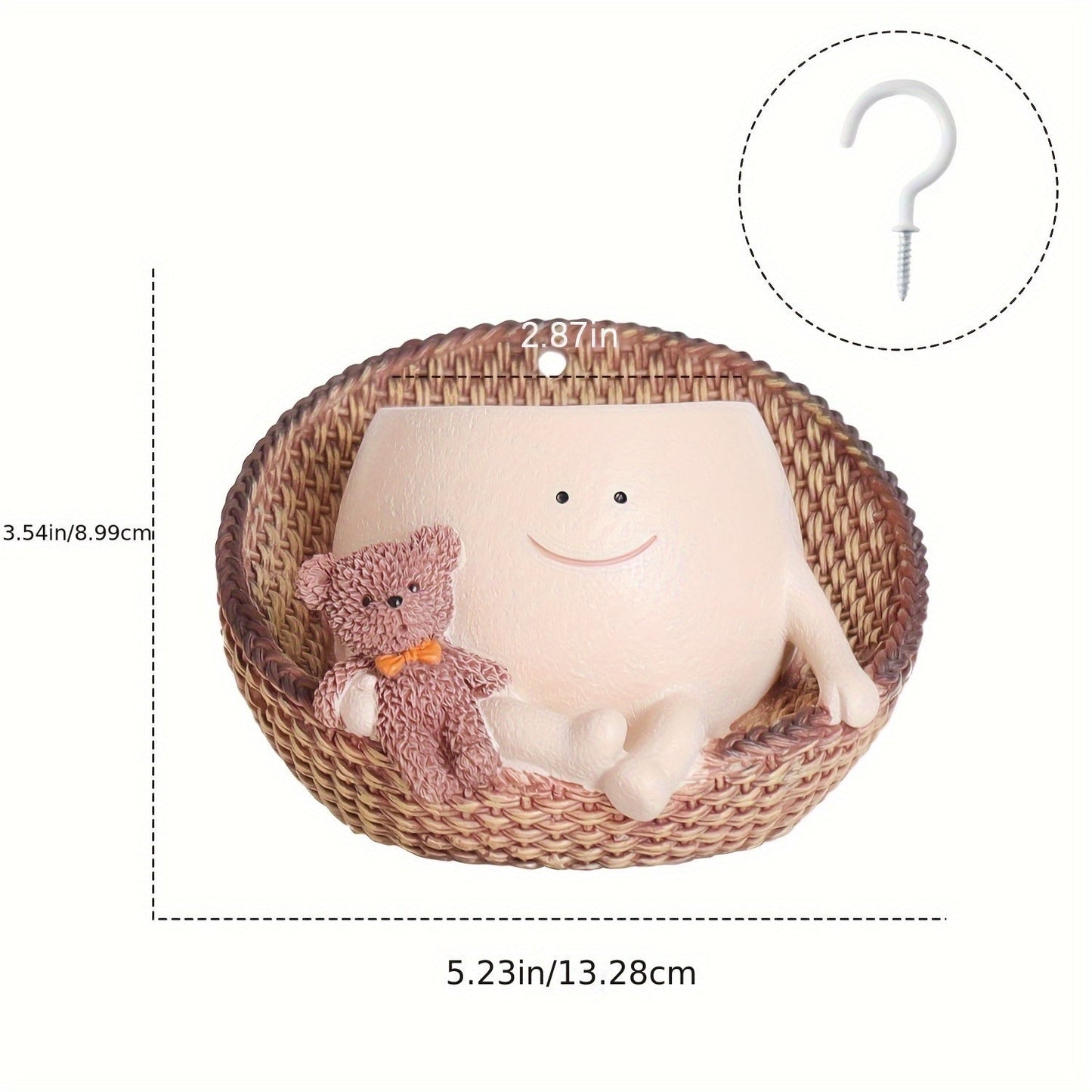 Character Planter with Musical Figure Detail in Guitar, Hanging-Bear or Purple-Ukulele Design Options