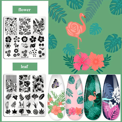 Nail Stamping Plate Kit with Stamper and Scraper in 14-, 15- or 26-Piece Protected Checkout Options