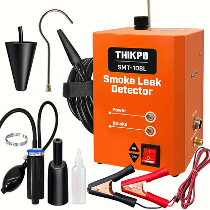 Automotive Smoke Machine Leak Tester with Built-in Air Pump, EVAP Vacuum Pipe & Fuel System Leak Detector, 12V DC Car Diagnostic Tool with Cone Adapters & Smoke Hose Kit