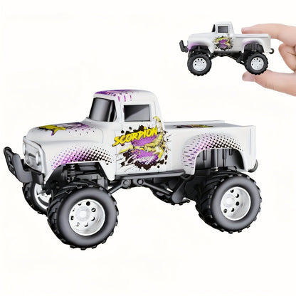 Remote Control Car, 1:64 Scale Die-Cast Monster Truck with 2.4GHz Control, LED Headlights and Five Color Options