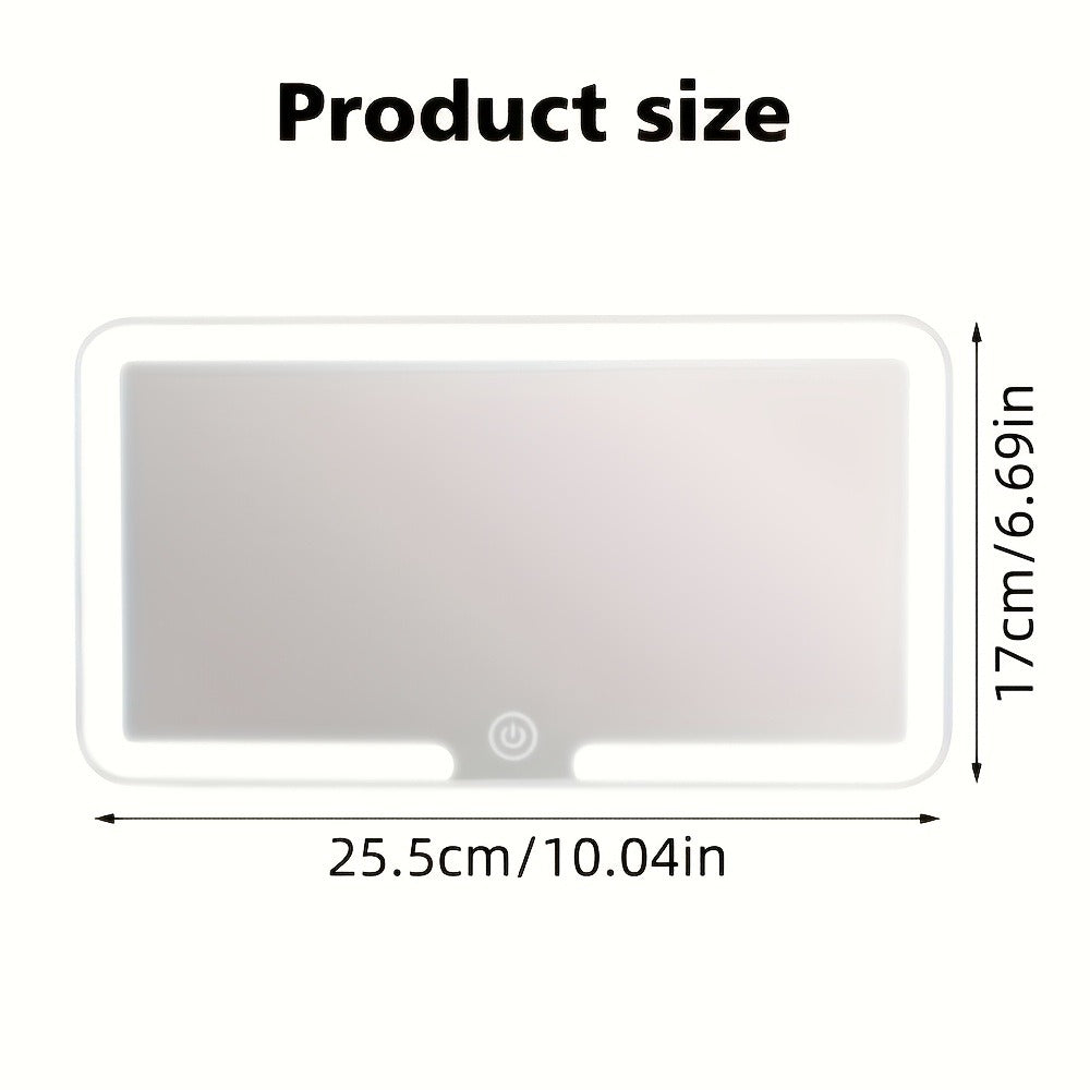 LED Car Visor Mirror Rechargeable – Ultra-Thin Vanity Mirror with 3 Light Modes (Daylight, Dashboard, Cockpit), Universal Fit for Cars, Trucks & SUVs, Gift for Women