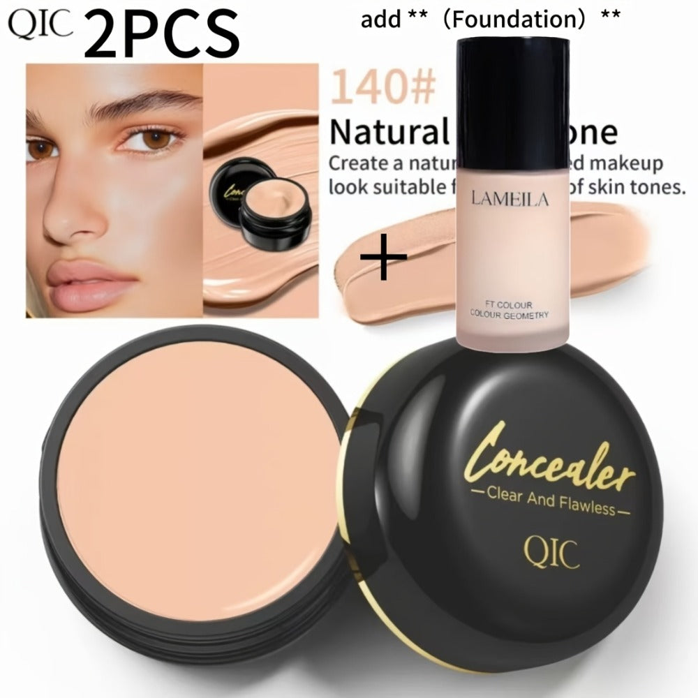 Two-Piece Concealer Cream Set with Matte Finish and Buildable Coverage for Spots and Everyday Face Makeup