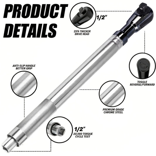 Impact Wrench Extension 1/2" Offset Ratchet Extender - 3-in-1 Heavy Duty Electric Drill Adapter for Confined Spaces Auto Repair with Socket Adapters