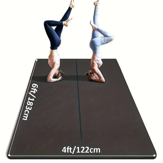 Large TPE Yoga Mat 6'x4' Extra Thick 1/3" – Alignment Lines, Double-Sided Non-Slip Professional Mat for Yoga, Pilates & Home Workout for Women & Men