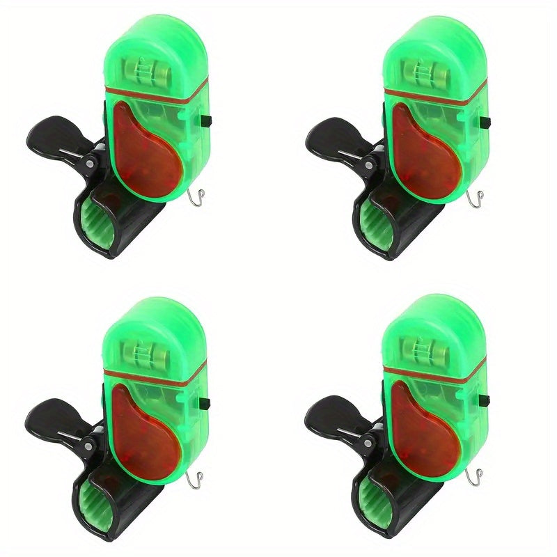 Four-Piece Fishing Bite Alarm Set with Sound Alert and LED Indicator for Day or Night Angling
