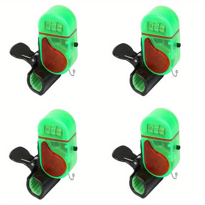 Four-Piece Fishing Bite Alarm Set with Sound Alert and LED Indicator for Day or Night Angling