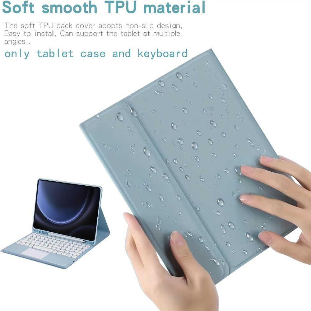 Detachable Touchpad Keyboard Folio for Samsung Galaxy Tab S9 FE/S9/S8/S7 or A9+ in Four Color Mappings
