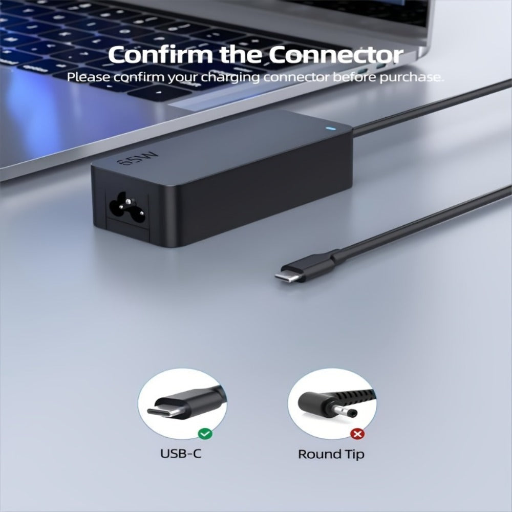 45W USB-C Laptop Charger for Lenovo Chromebook ThinkPad, HP Chromebook Spectre, Dell, Acer, Asus – Universal Type-C Power Adapter 20V 2.25A with US Power Cable